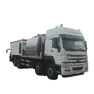 Chengli 8x4 sinotruck brand 8m3 asphalt tank and 12m3 gravel tank road machine asphalt distributor synchronous chip sealer truck