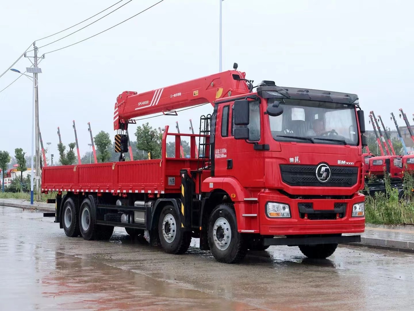 Shacman 8x4 Heavy Duty Truck Mounted Crane Sany-Palfinger 20Ton 25Ton 30Ton Hydraulic Knuckle Boom Crane