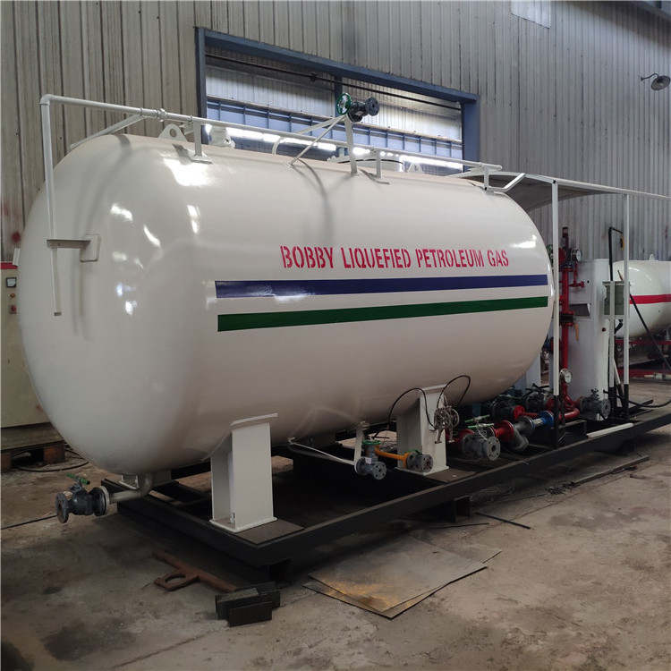 5Tons LPG Skid Tank 10CBM LP Gas Filling Station with two filling points