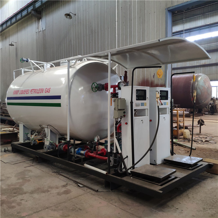 5Tons LPG Skid Tank 10CBM LP Gas Filling Station with two filling points