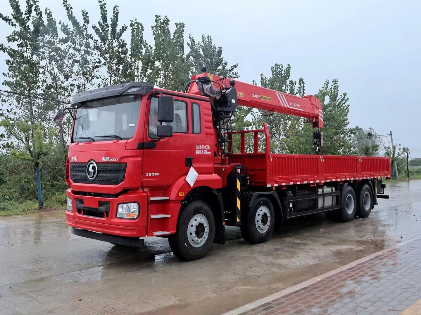 Shacman 8x4 Heavy Duty Truck Mounted Crane Sany-Palfinger 20Ton 25Ton 30Ton Hydraulic Knuckle Boom Crane