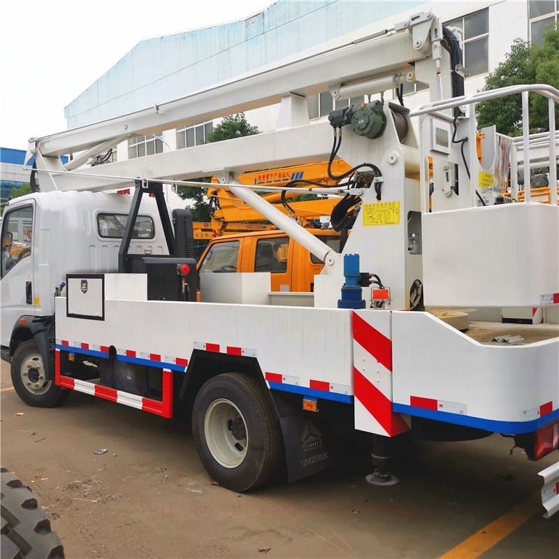 Sinotruk howo 6 wheeler 18m 20m aerial platform working lift bucket hydraulic truck mounted man lifter basket truck