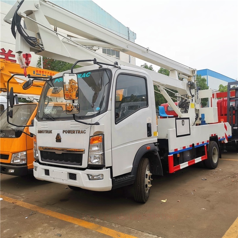 Sinotruk howo 6 wheeler 18m 20m aerial platform working lift bucket hydraulic truck mounted man lifter basket truck