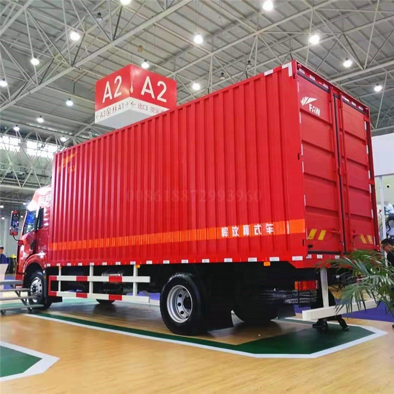 China FAW box cargo truck 4x2 mini van lorry truck with good price