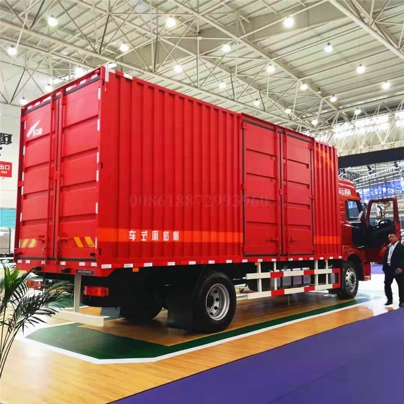 China FAW box cargo truck 4x2 mini van lorry truck with good price