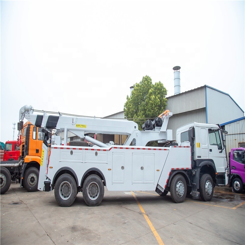 High performance  tow truck with 360 degree rotating lifting crane 40 tons 50 ton rotator wrecker price