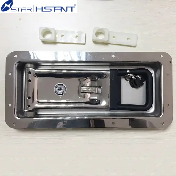 Cargo Container Freezer Truck Trailer Body Parts Recessed Rear Door Lock Stainless Steel Key Locking Pan Lock Gear