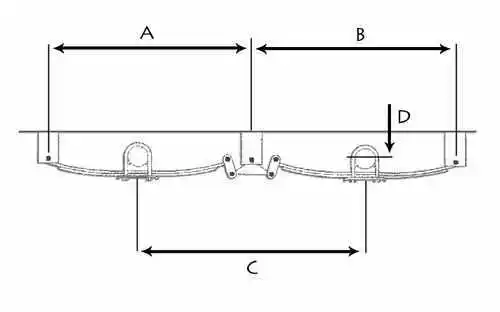 2000-7000 Lbs Tandem Axle Trailer Hanger Kit For 1-3/4'' Double Eye Springs