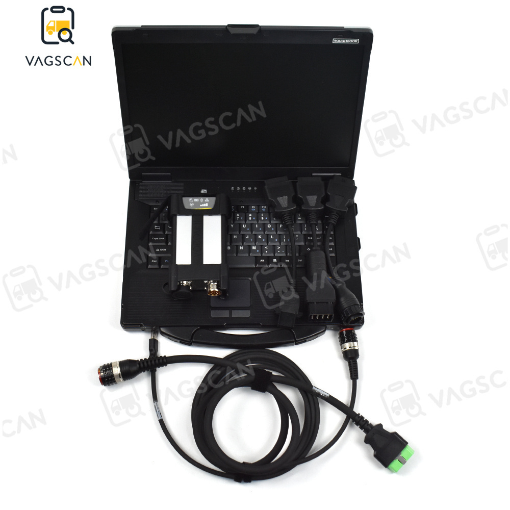 CF 52 Laptop for VOCOM II PTT 2.8.150 Adapter and Diagnostic Cables Truck Excavator OBD2 VOCOM 2 88894000 Scanner Diagnosis Tool