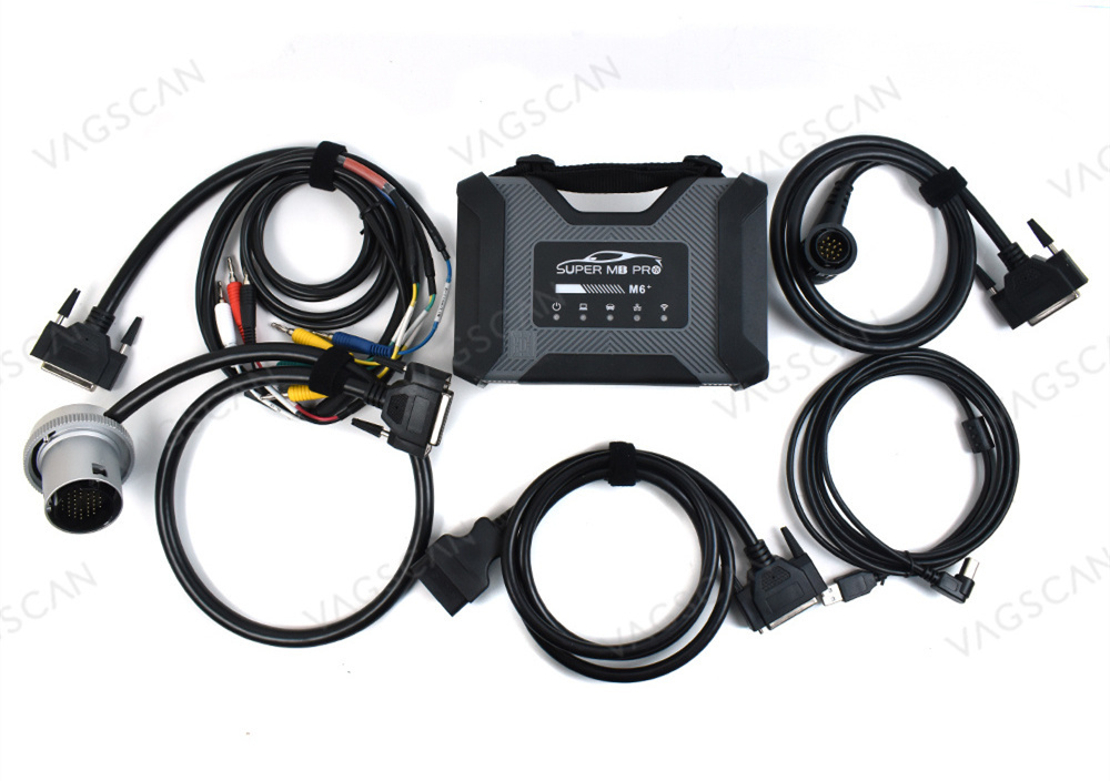 2024 New for SUPER MB PRO M6+ Wireless Star Diagnostic Tool + Lan Cable + OBD2 16pin Main Test Cable with CF54 Laptop