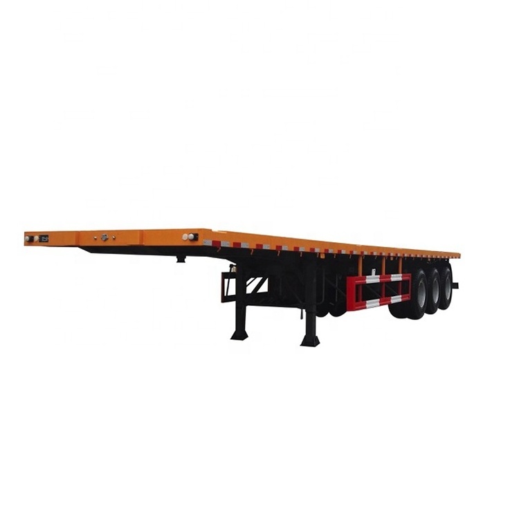 China factory used flatbed container trailer flat bed 3 axles trailers for sale