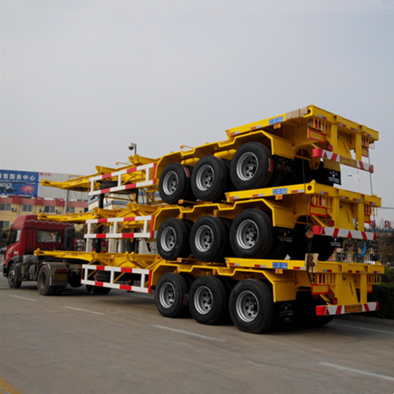 High Quality 3 Axle Truck Trailer 20ft 40ft Container Semi Trailer and Truck for sale