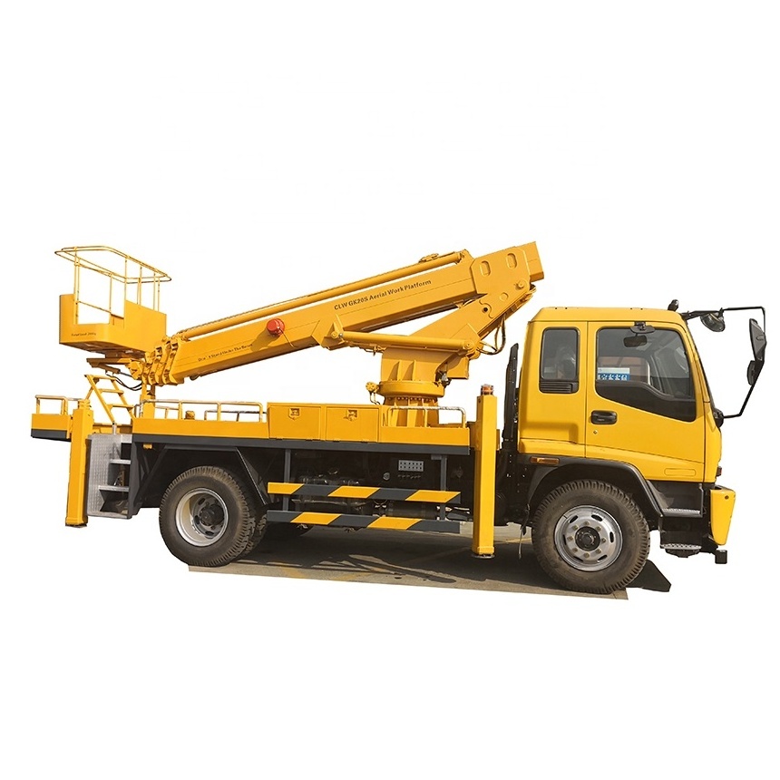 High quality I-SUZU 4X2 LHD Aerial Manlift Work Platform Truck with 23 meters 26 meters lifting Straight arms