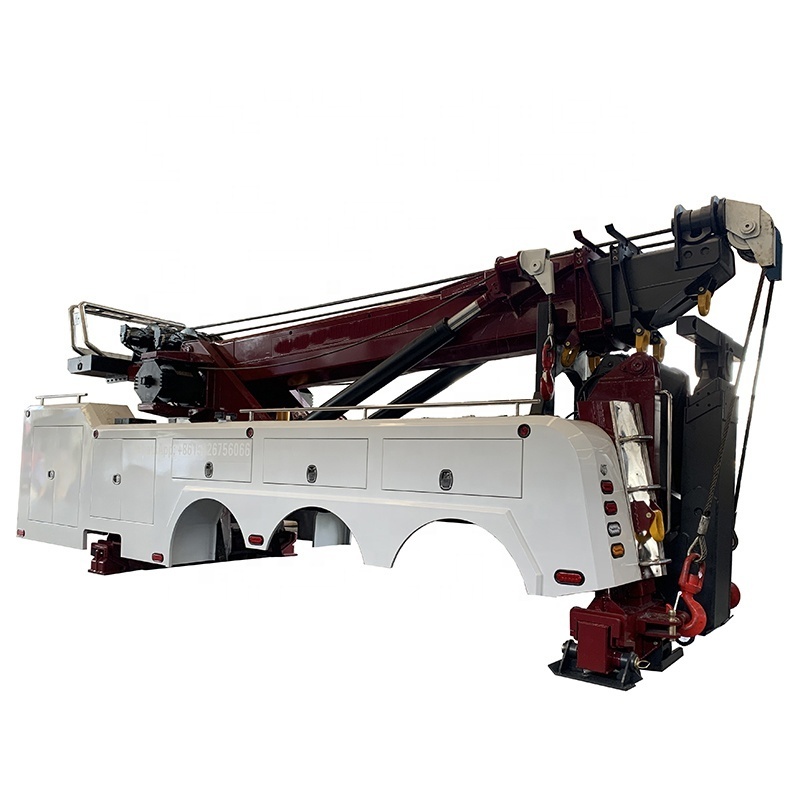 Exclusive Heavy duty Towing and Recovery Wrecker truck with 50 tons rotator lifting boom controlled by remote control