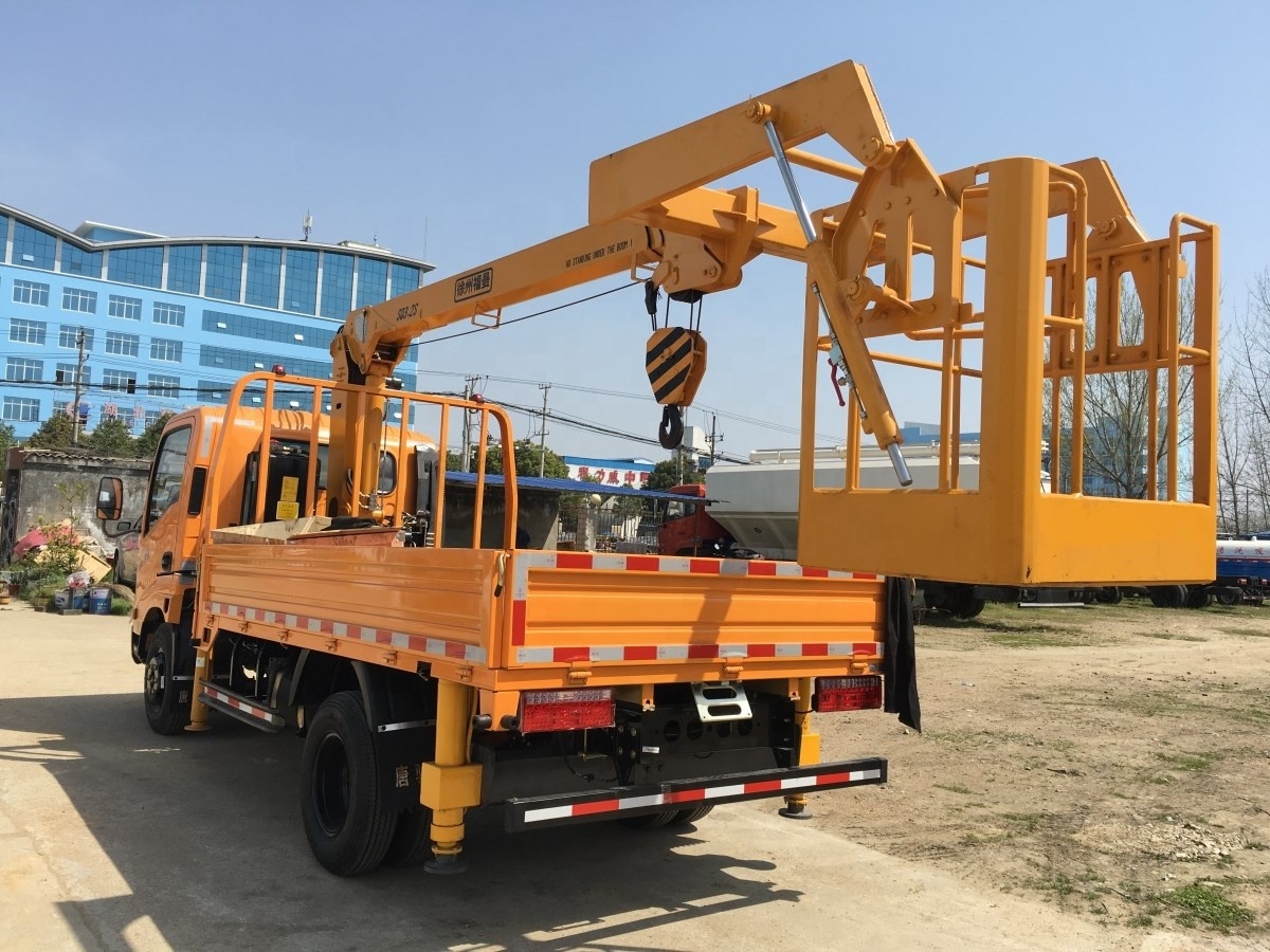 Basket crane lorry Grab crane truck and 6 wheeler DONGFENG chassis truck with 4tons brick crane