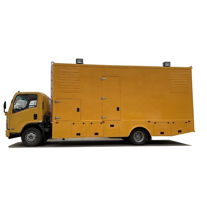 4x2 multi-function Outdoor rescue mobile charging electric truck with 50KW diesel generator mounted Japanese chassis