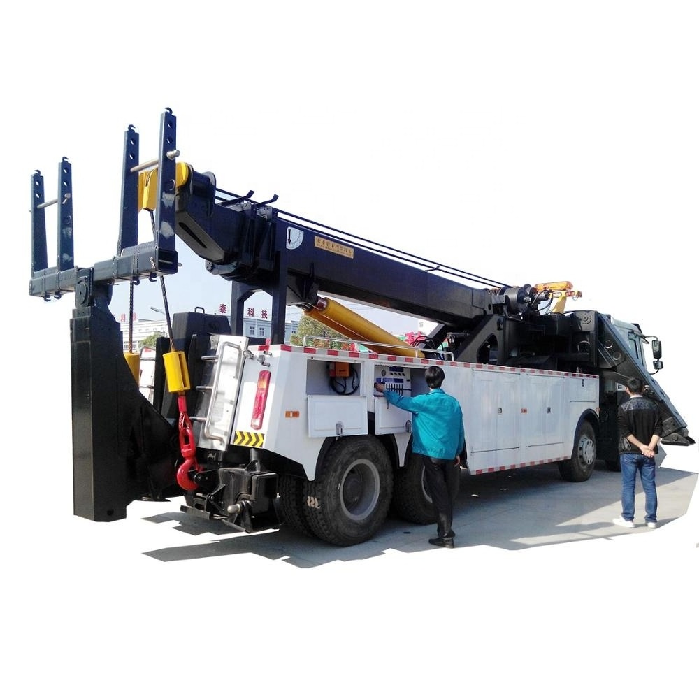 360 Rotation  Crane  Wrecker Beds 50 tons heavy duty rotate wrecker for sale