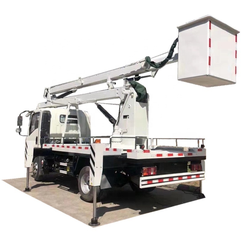 SINOTRUK 4X2 LHD 360C rotation degree bucket 12meters high altitude operation truck