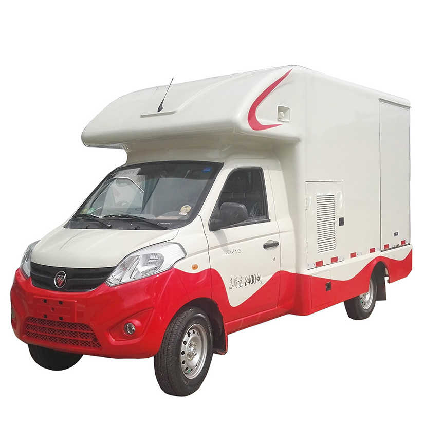 Factory direct selling Foton Mini mobile fried food truck equipped with ice-cream machine and stove  for sales