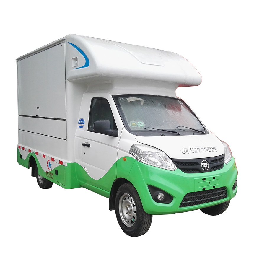 Factory direct selling Foton Mini mobile fried food truck equipped with ice-cream machine and stove  for sales