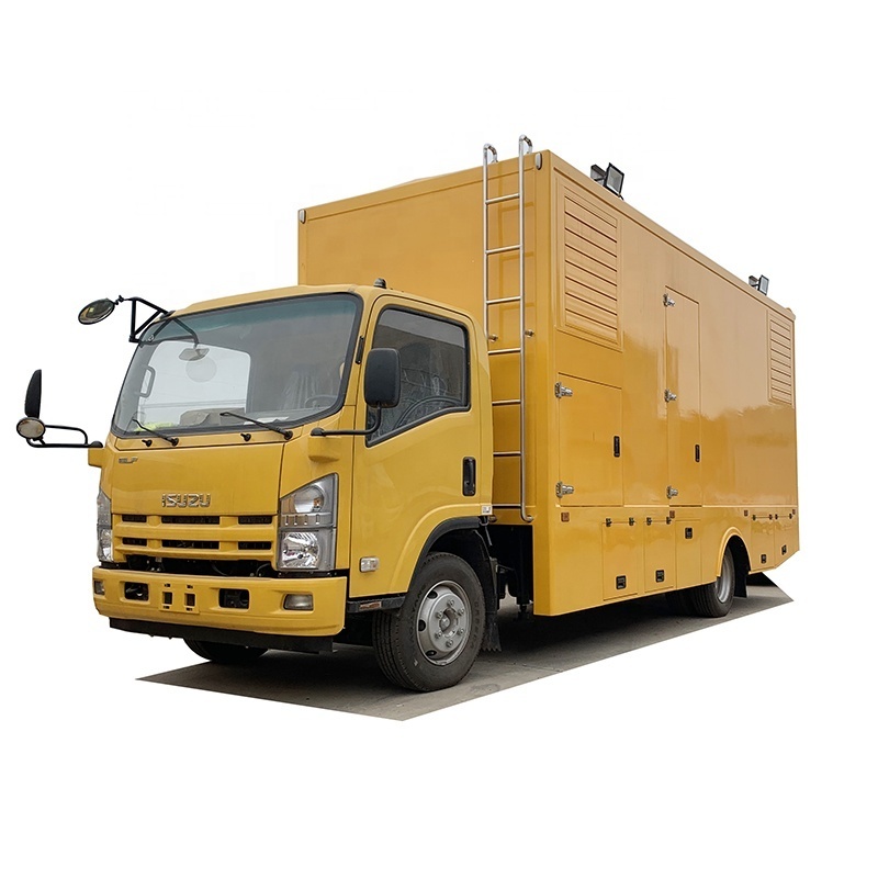 4x2 multi-function Outdoor rescue mobile charging electric truck with 50KW diesel generator mounted Japanese chassis