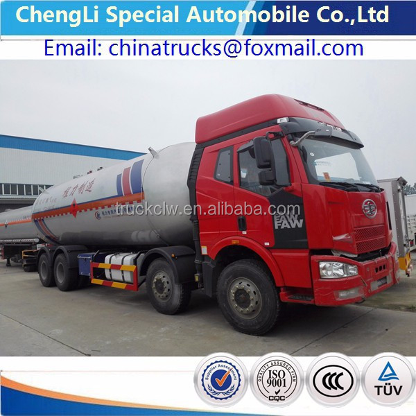 15 ton Faw LPG trucks 8X4 Faw heavy duty LPG 35cbm tanker trucks 12 WHEELS FAW used lpg road tanker price