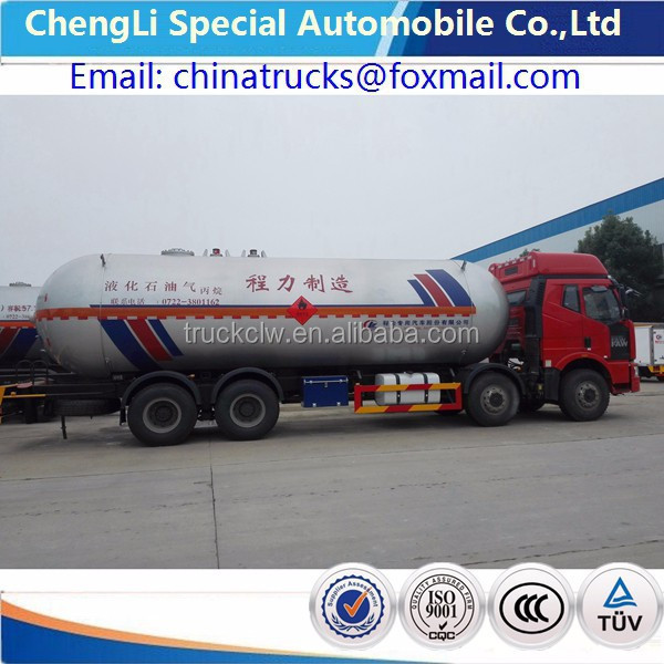 15 ton Faw LPG trucks 8X4 Faw heavy duty LPG 35cbm tanker trucks 12 WHEELS FAW used lpg road tanker price