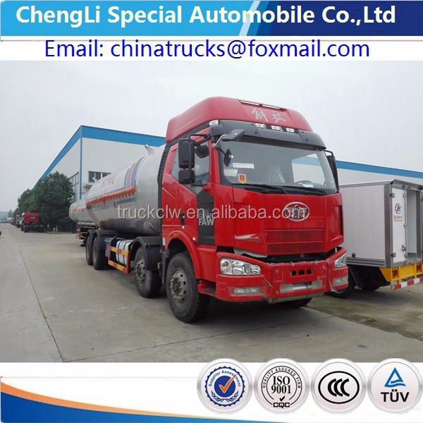 15 ton Faw LPG trucks 8X4 Faw heavy duty LPG 35cbm tanker trucks 12 WHEELS FAW used lpg road tanker price