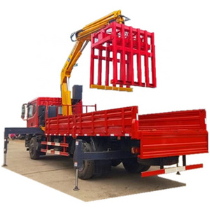 Basket crane lorry Grab crane truck and 6 wheeler DONGFENG chassis truck with 4tons brick crane