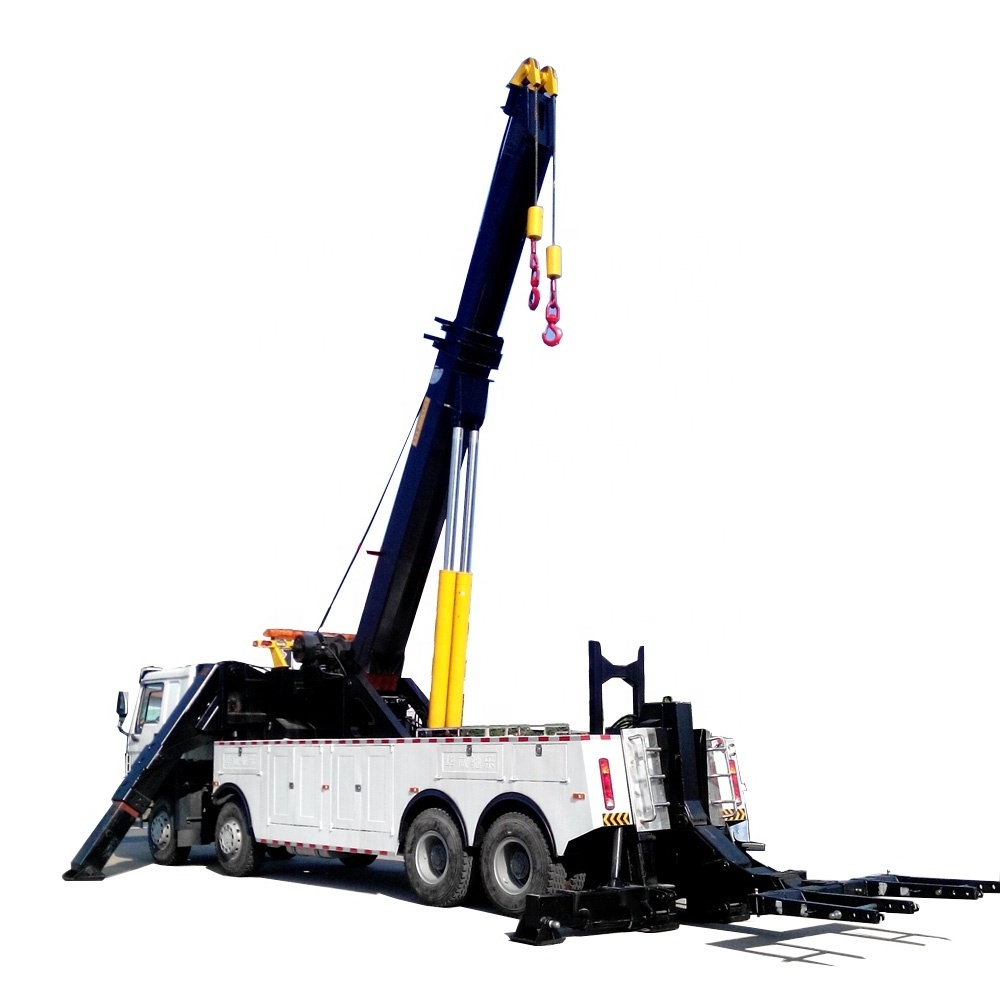 360 Rotation  Crane  Wrecker Beds 50 tons heavy duty rotate wrecker for sale