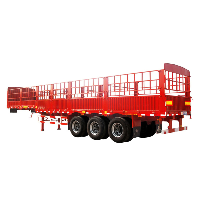 Customized Sugar Cane Harvest Stake Fence Semi Trailer 3 Axle 60 Ton Side Wall Semi Trailer Fence Cargo Trailer