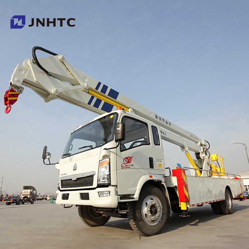 Sinotruk howo 6 wheeler aerial platform working lift bucket hydraulic mounted man lifter basket truck