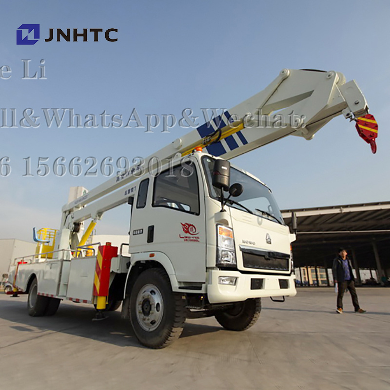 Sinotruk howo 6 wheeler aerial platform working lift bucket hydraulic mounted man lifter basket truck