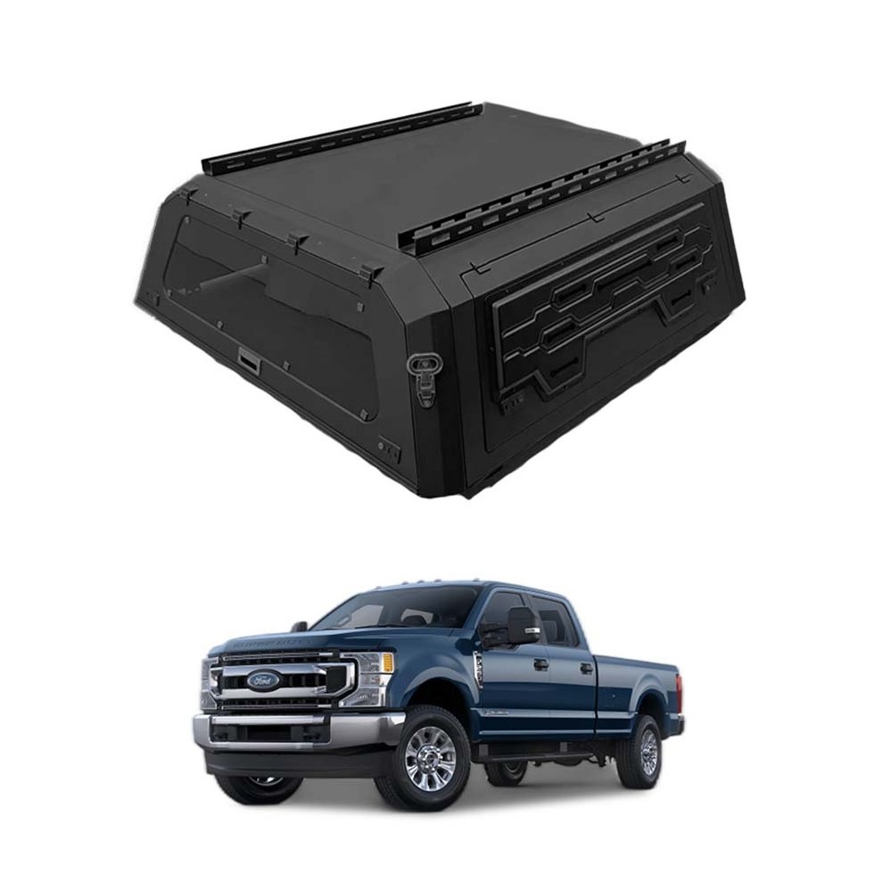 4x4 offroad Waterproof Aluminum Hard Top Canopy Pickup Truck Topper Camper side steps For Ford F-250 6.8ft 2020