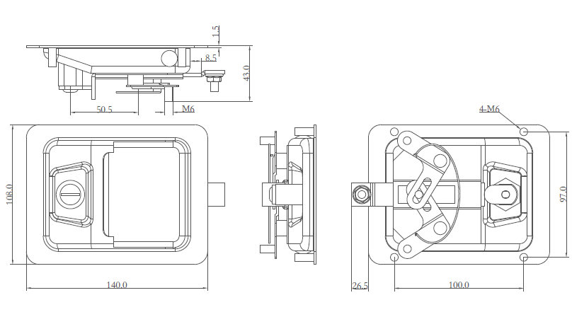 stainless steel paddle lock