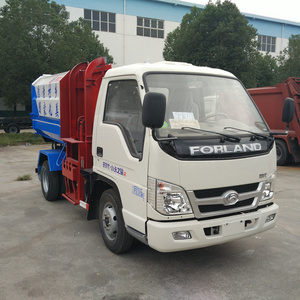 Mini hanging bucket garbage truck side loader forklift truck small garbage truck for 3tons