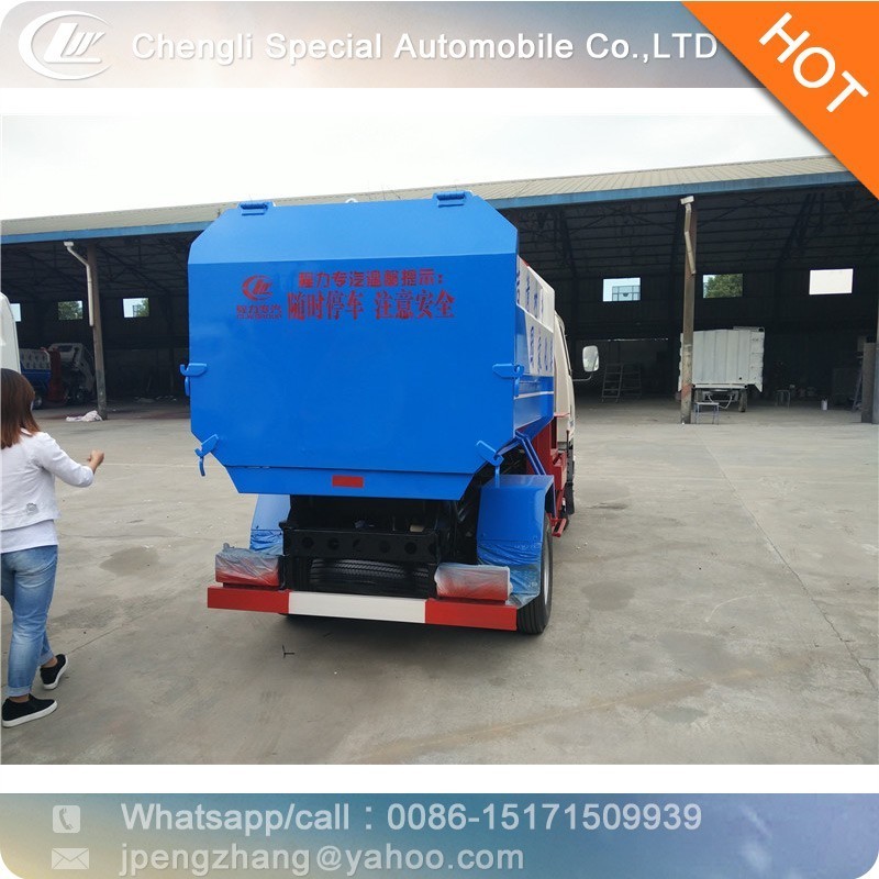 Mini hanging bucket garbage truck side loader forklift truck small garbage truck for 3tons