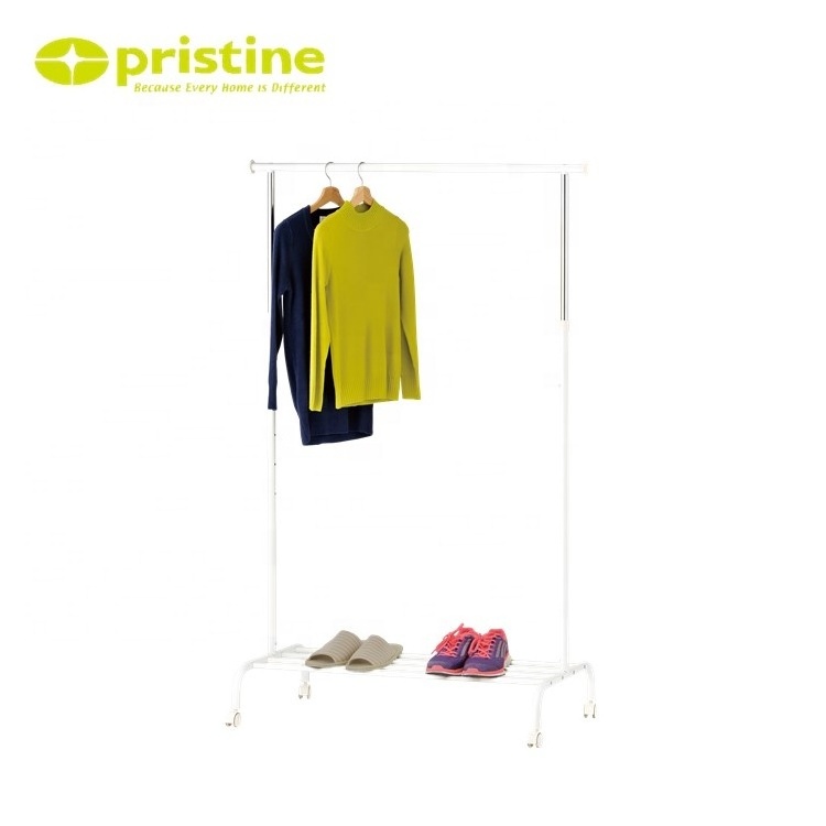 Made in Taiwan modern rolling metal Clothes hanging collapsible clothing garment display rolling rack