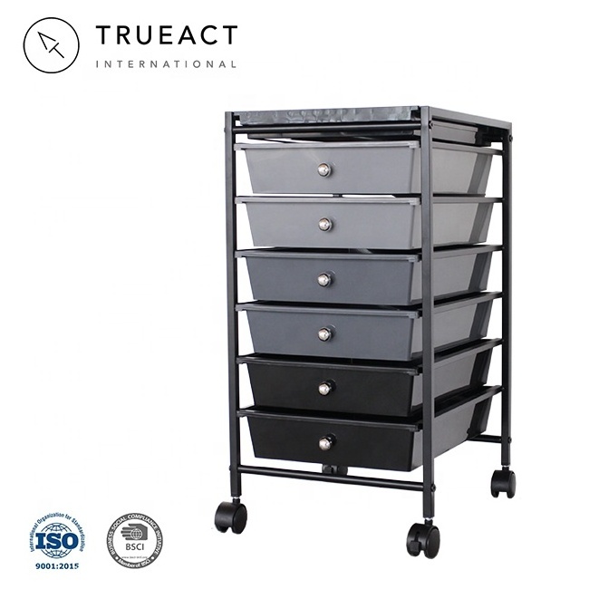 6-PP plastic drawers rolling storage cart | Taiwan | pp | tray on the top | organizer trolley | utility | wheels