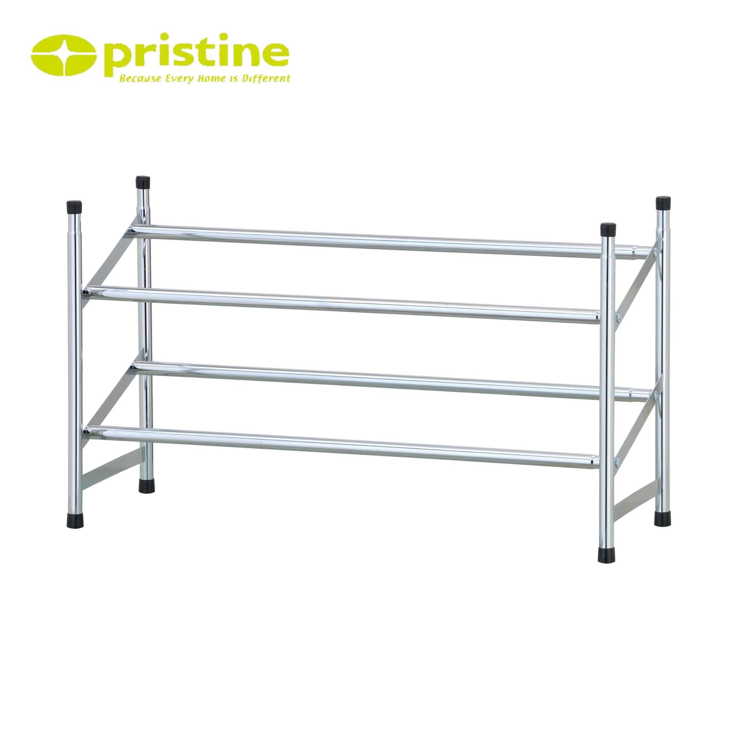 Two-layers steel tube metal waterproof adjustable shoe display rack with iron tube steel shoe rack