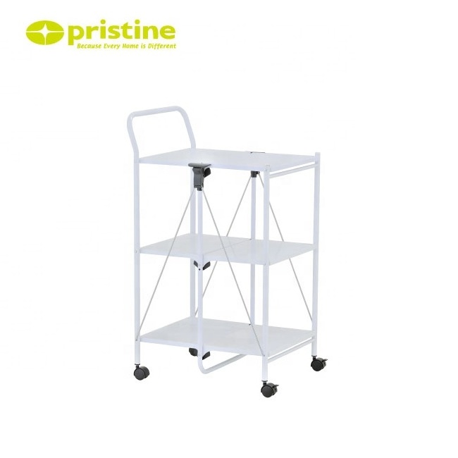 3 Tier rolling utility folding Storage Cart | Taiwan | kitchen | Black | serving | Trolley