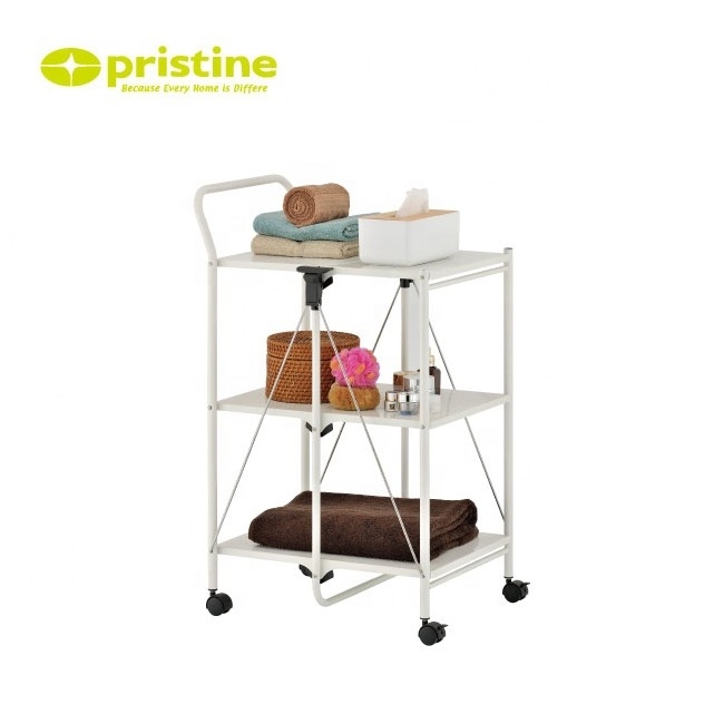 3 Tier rolling utility folding Storage Cart | Taiwan | kitchen | Black | serving | Trolley