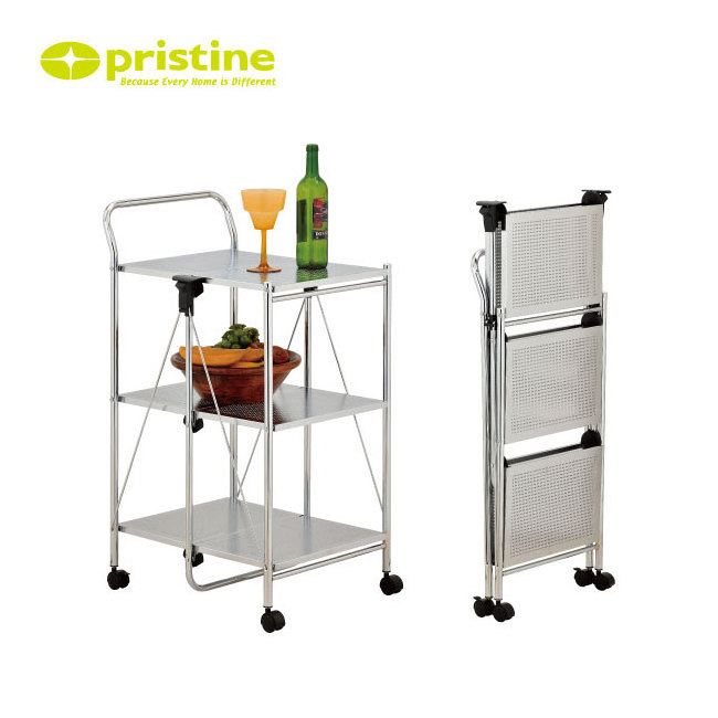 3 Tier rolling utility folding Storage Cart | Taiwan | kitchen | Black | serving | Trolley