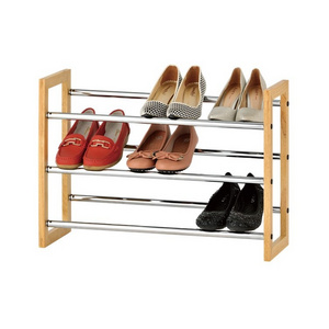 3 tier wooden extendable shoe rack