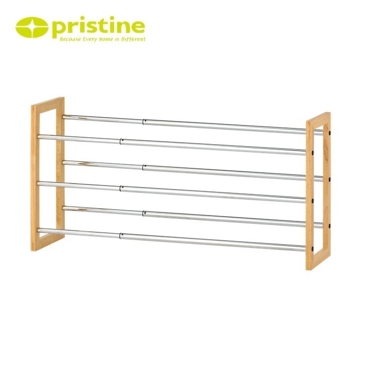 3 tier wooden extendable shoe rack