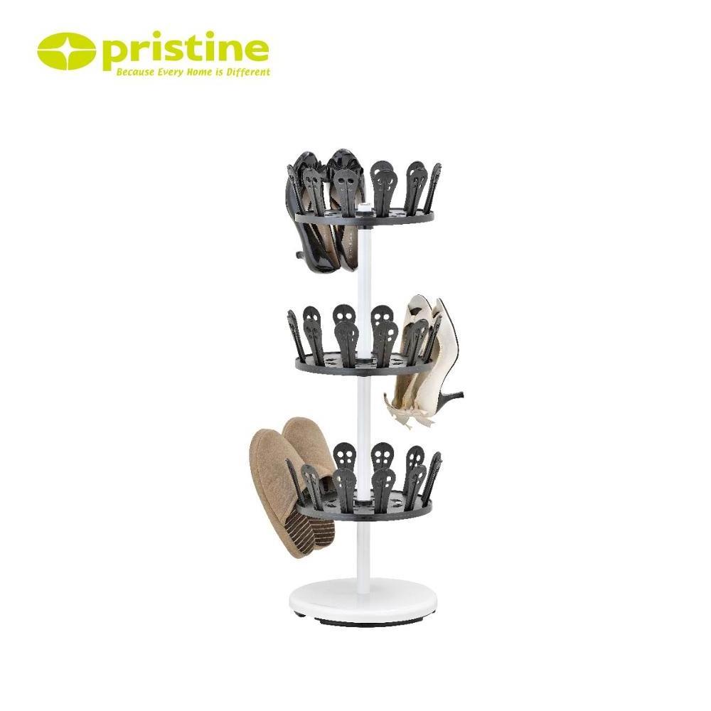 Shoe Organizer 36 Pair Plastic Rotating Round Shoe Rack