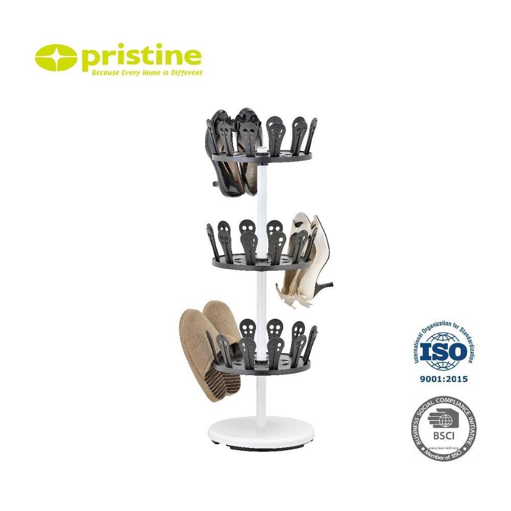 Shoe Organizer 36 Pair Plastic Rotating Round Shoe Rack