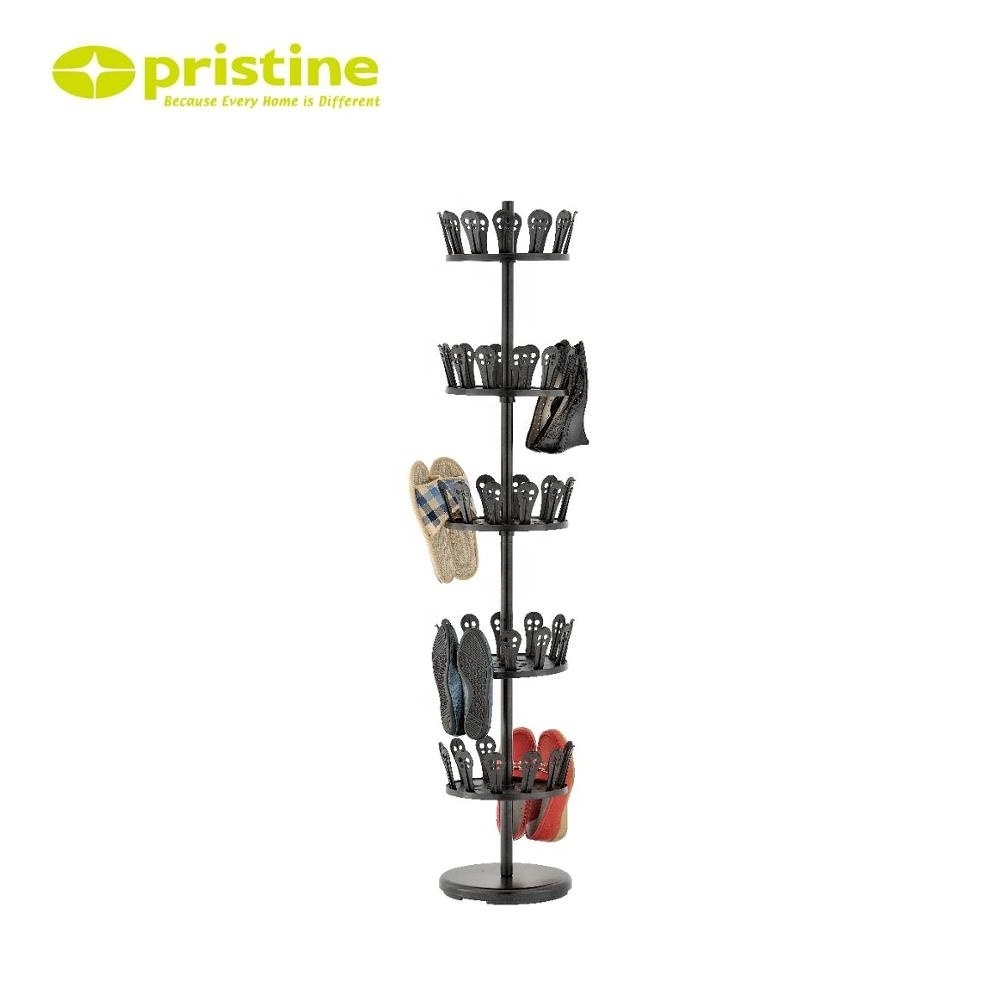 Shelf Plastic Organizer 5 Tier Shoe Rack for 30 Pair Shoes