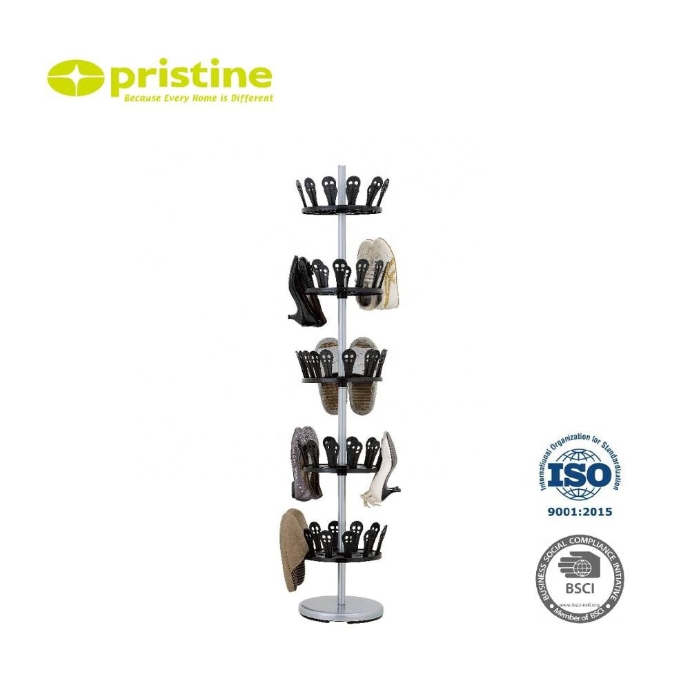 Shelf Plastic Organizer 5 Tier Shoe Rack for 30 Pair Shoes