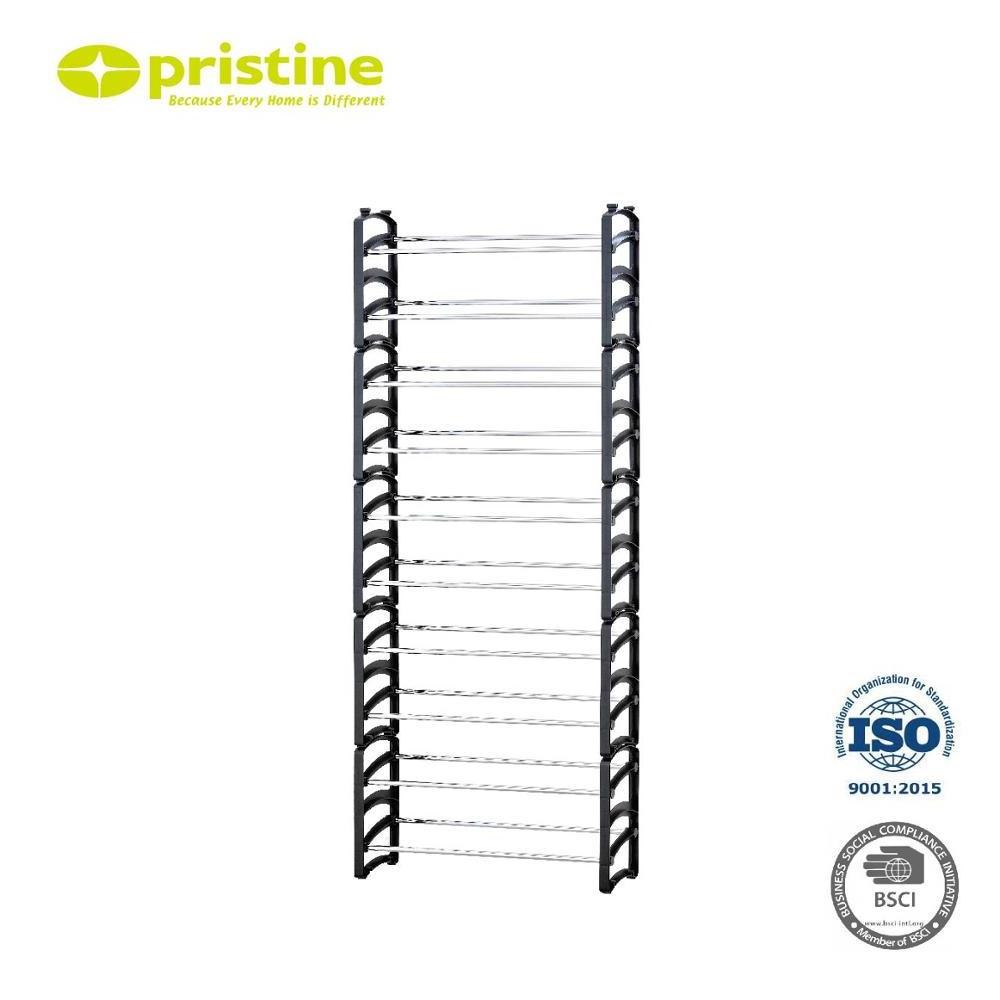 expandable 10 tier space saving plastic metal storage shoe racks